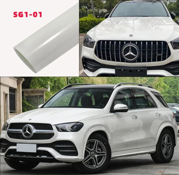 Gloss Diamond Pearl White Car Wrap Vinyl