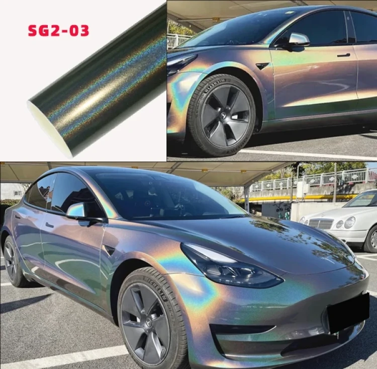 Carlori Gloss Rainbow Vinyl Wrap – Grey