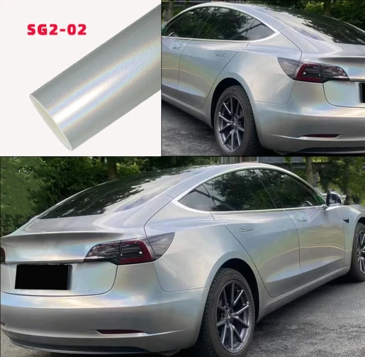 Carlori Gloss Rainbow Vinyl Wrap – Silver