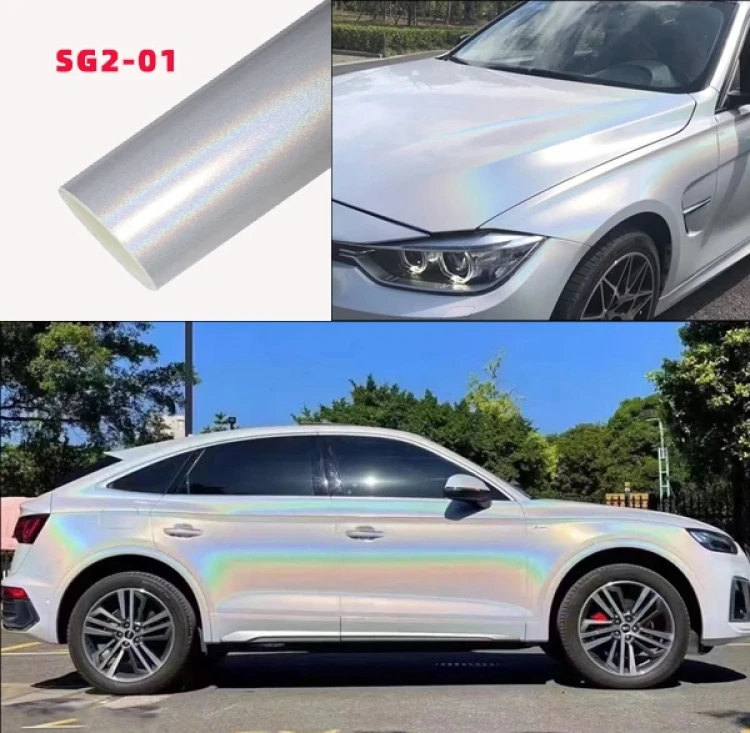 Carlori Gloss Rainbow Vinyl Wrap – White