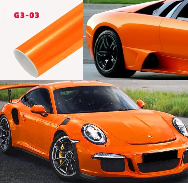 Carlori Metallic Fantasy Vinyl Car Wrap – Sun Orange