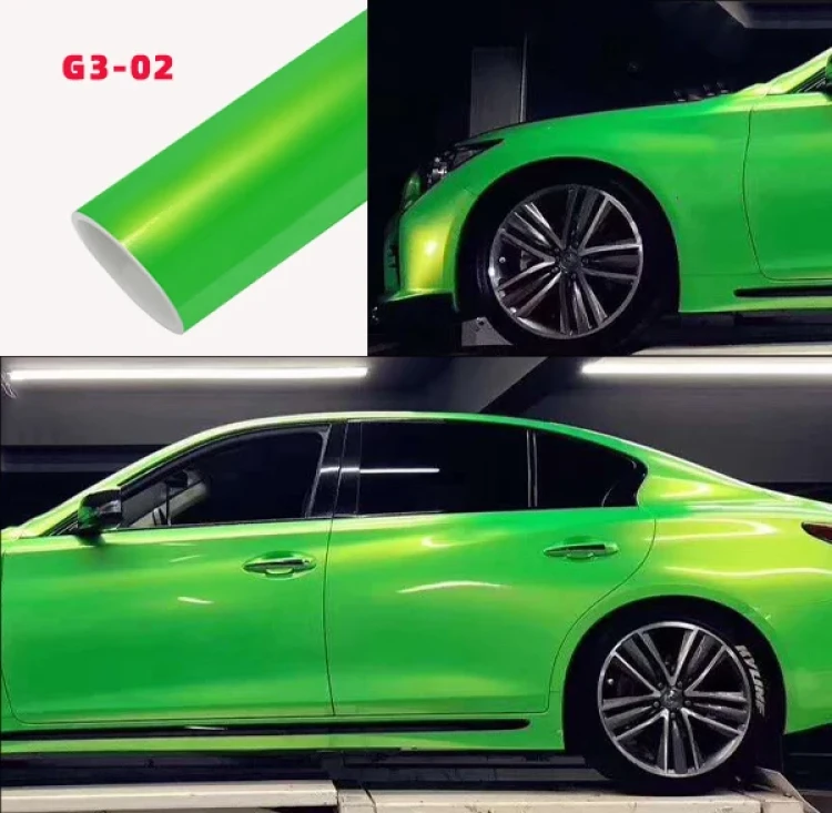 Carlori Metallic Fantasy Vinyl Car Wrap – Apple Green