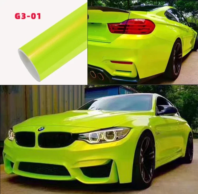 Carlori Metallic Fantasy Vinyl Car Wrap – Fluorescent Yellow