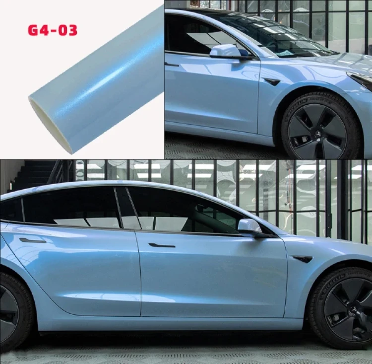 Car Wrap Vinyl Grey Blue Glossy