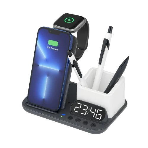 Wireless Desk Charger with Clock