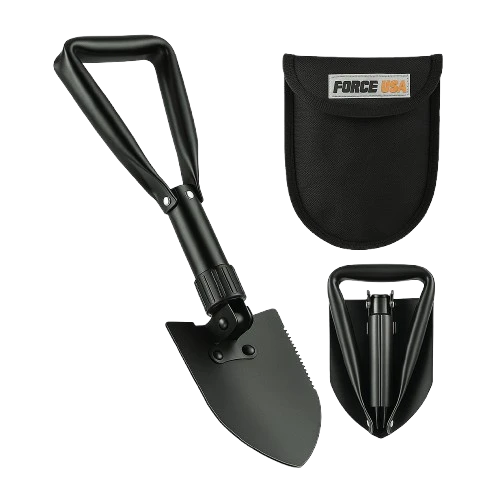 FORCE USA FOLDABLE SHOVEL 130PCS – Carbon Steel Military-Grade Shovel