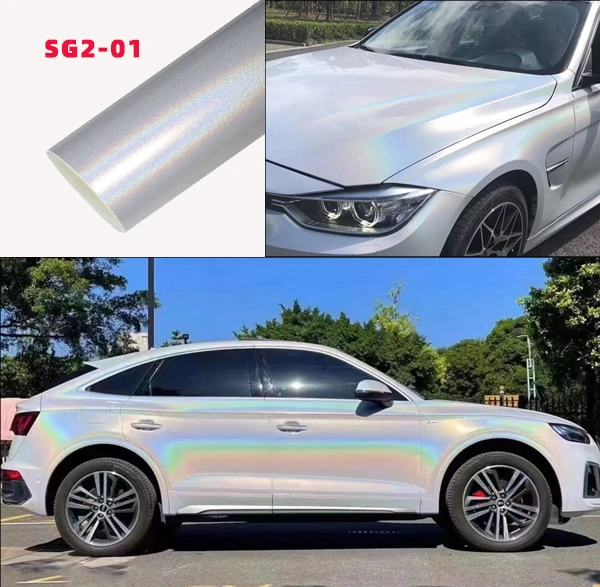Carlori Gloss Rainbow Vinyl Wrap – White