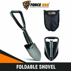 مجرفة قابلة للطي مع فأس FORCE USA 130PCS – أداة حفر عسكرية من الفولاذ الكربوني